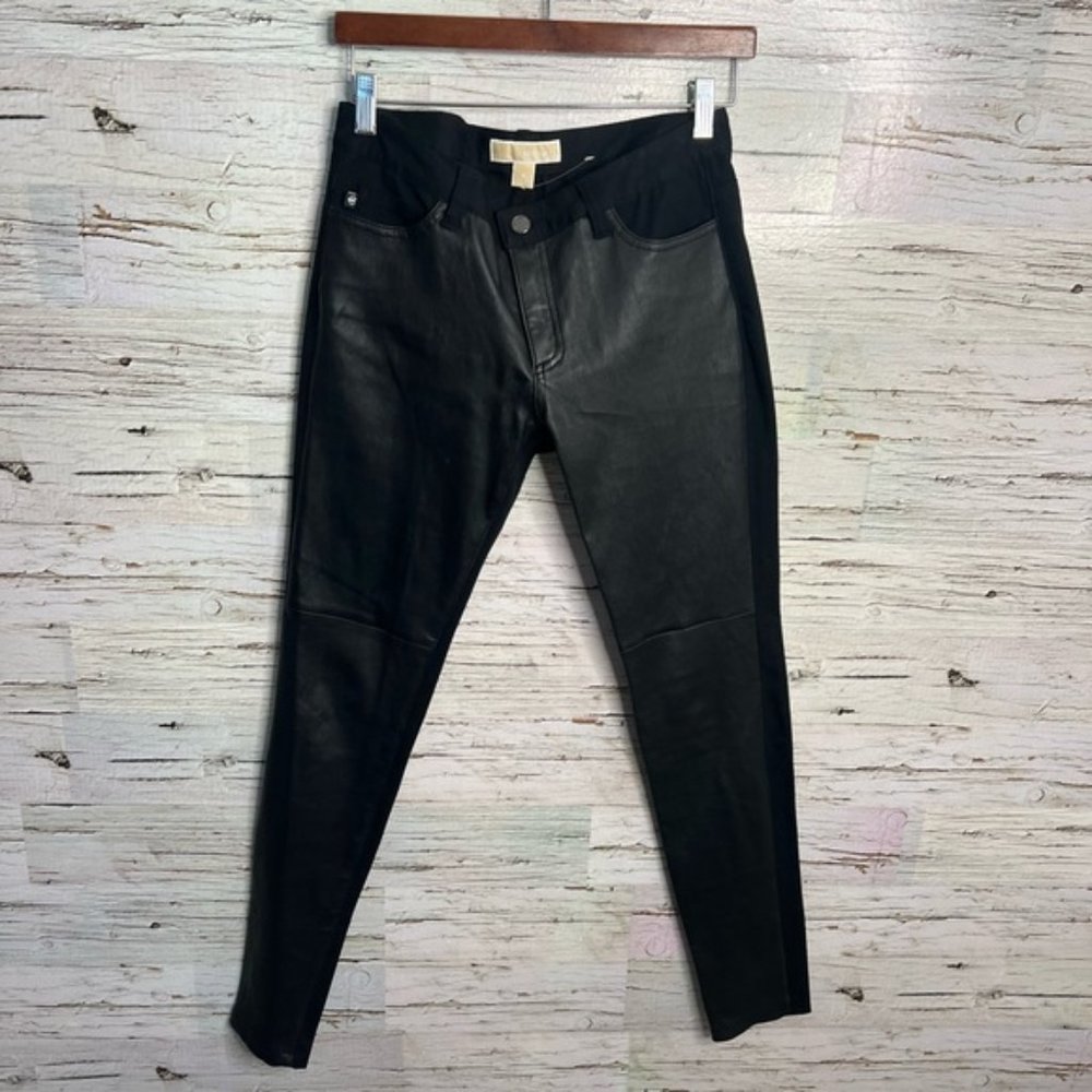 Michael Kors black faux leather pants size 6